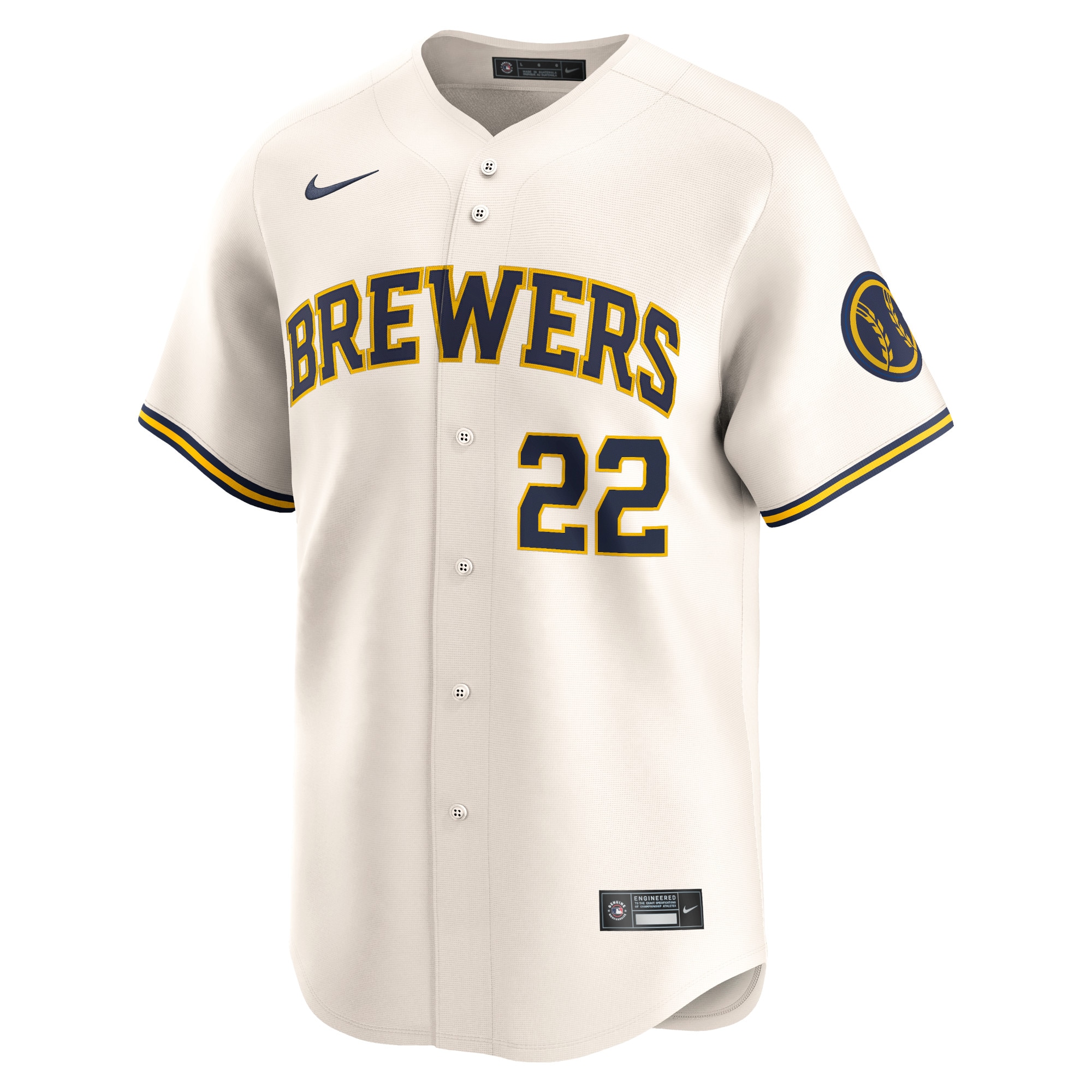 Milwaukee Brewers Christian Yelich Cream Home Limited Player MLB Jersey Men's