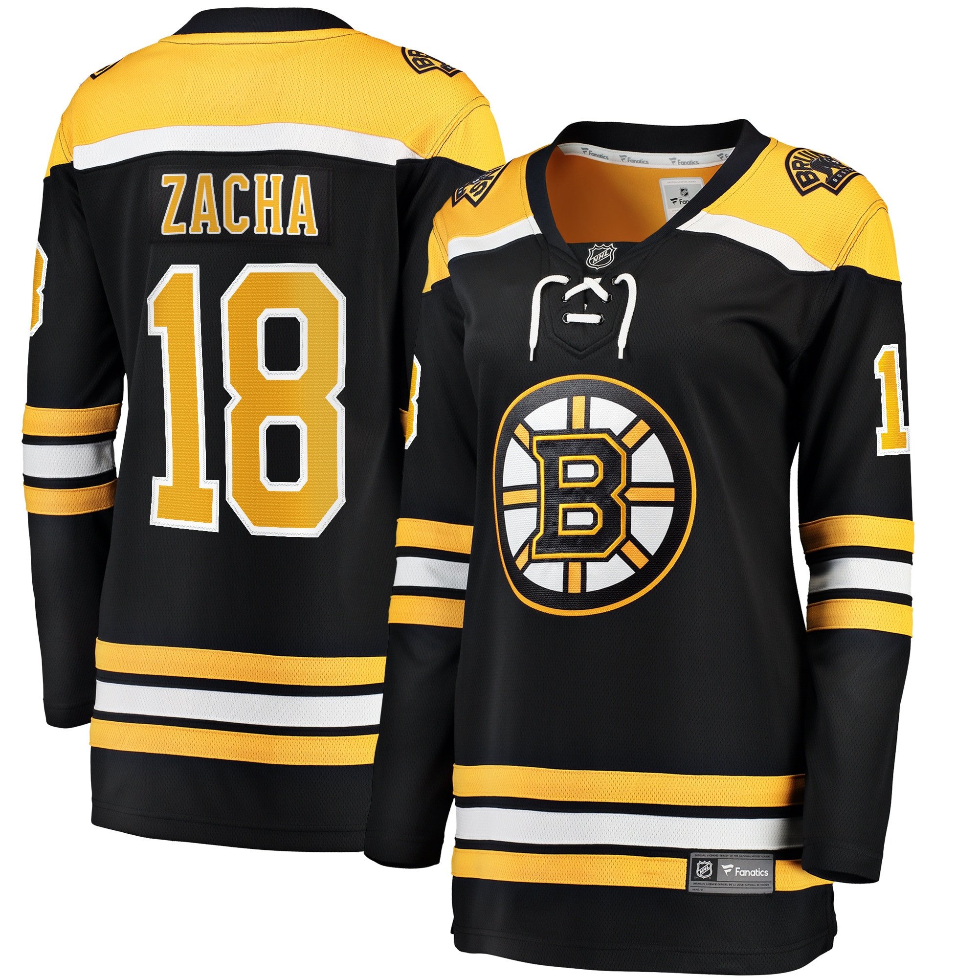 Pavel Zacha 18 Boston Bruins Home Breakaway Women, Black NHL Jersey Women's