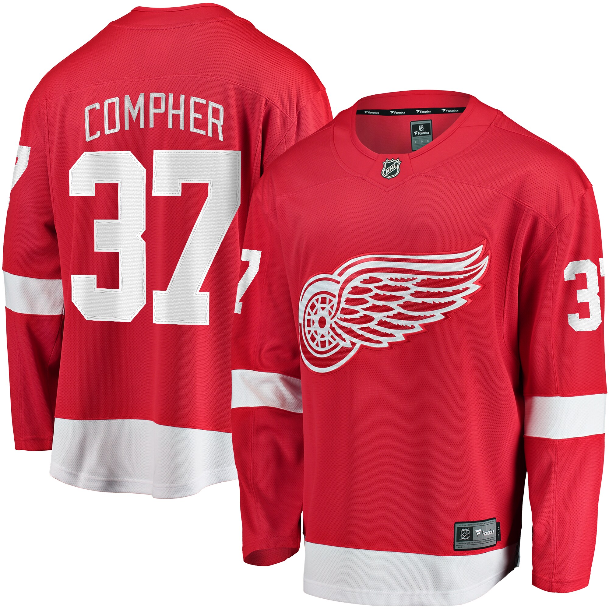 Detroit Red Wings J.T. Compher Red Home Breakaway NHL Jersey Men's