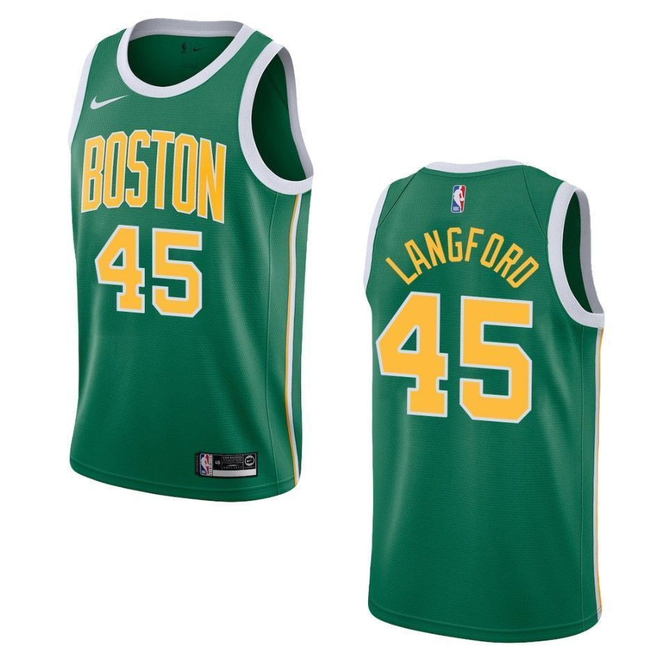Boston Celtics 45 Romeo Langford Earned Swingman Green NBA Jersey Men's