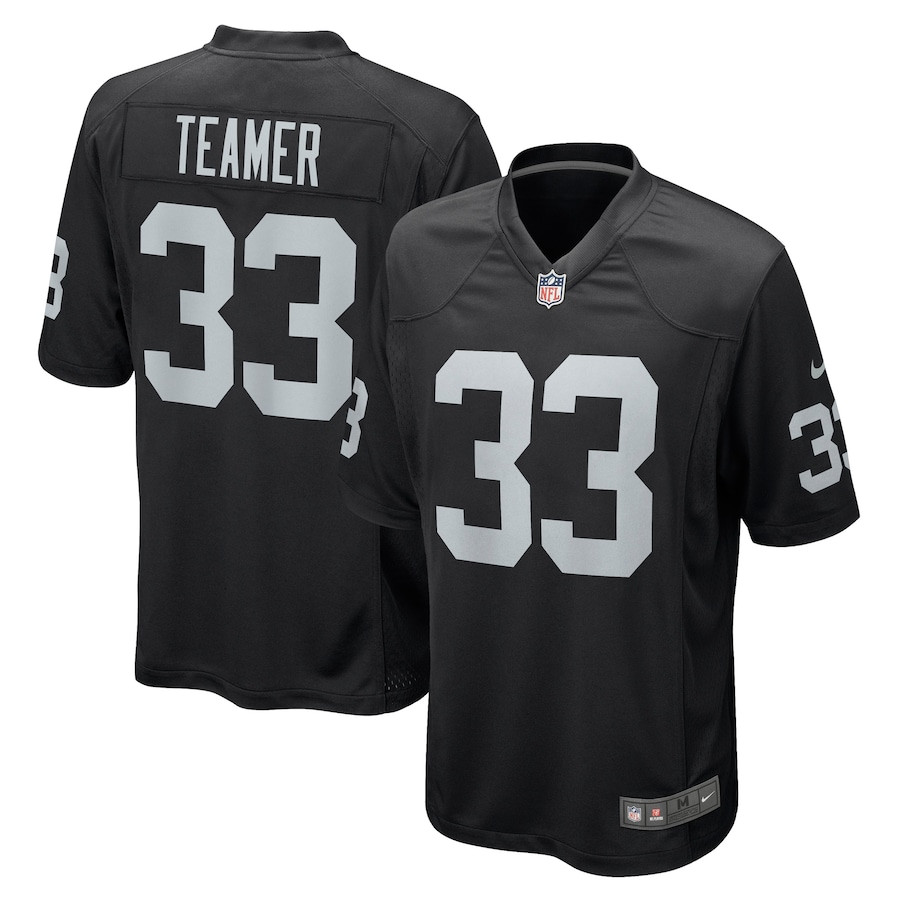 Roderic Teamer 33 Las Vegas Raiders Game Black NFL Jersey Men's