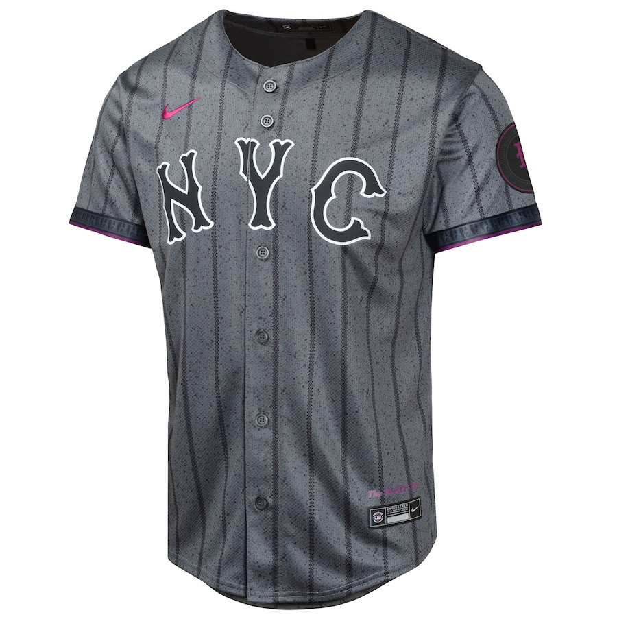 Brandon Nimmo 9 New York Mets 2024 City Connect Limited Graphite MLB Jersey Youth