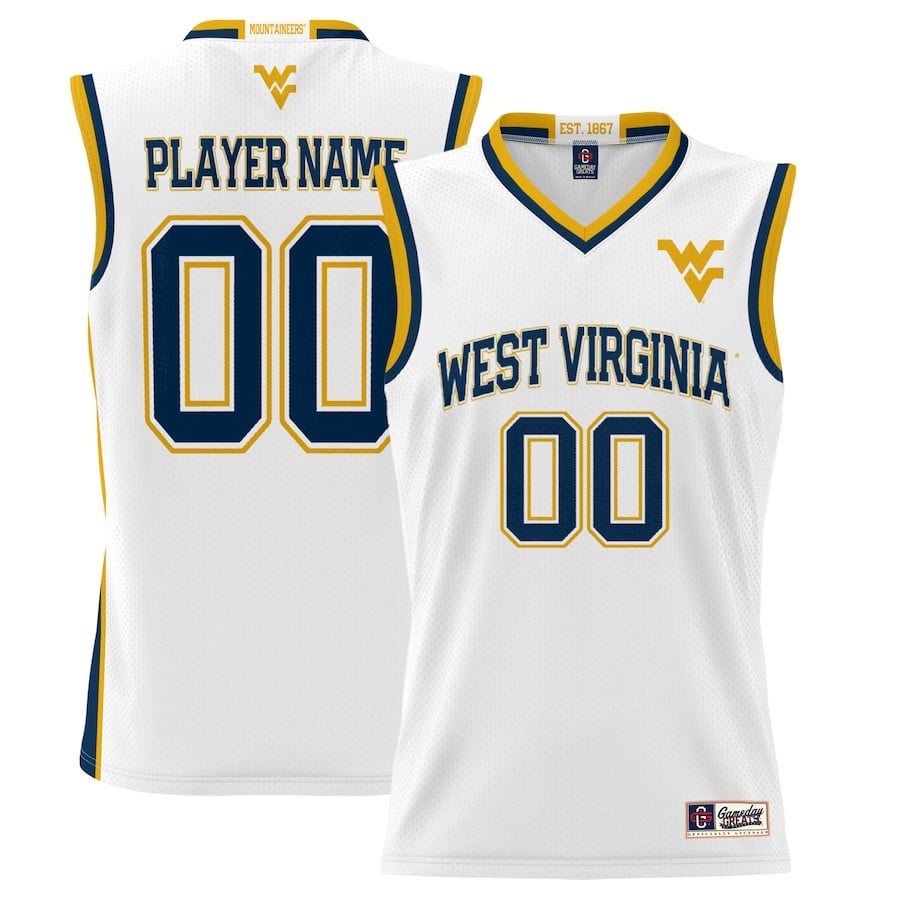 West Virginia Mountaineers NIL Custom White NCAA Jersey Men's