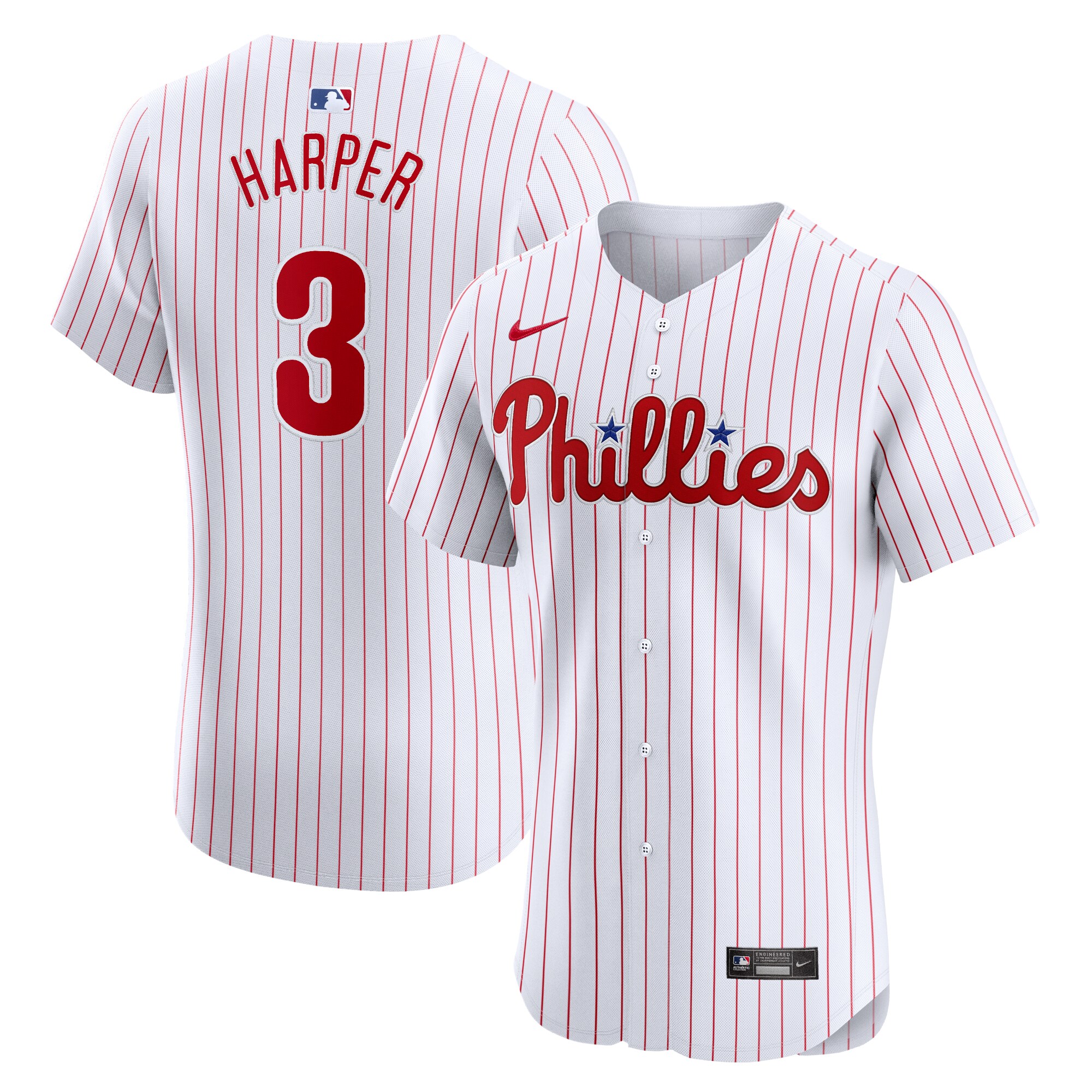 Philadelphia Phillies Bryce Harper White Home Elite MLB Jersey Men's