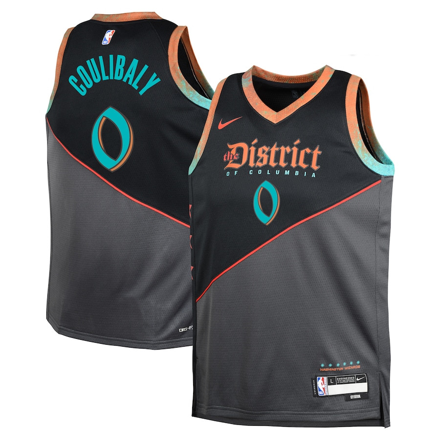 Bilal Coulibaly 0 Washington Wizards 2023/24 City Edition Swingma Black NBA Jersey Youth