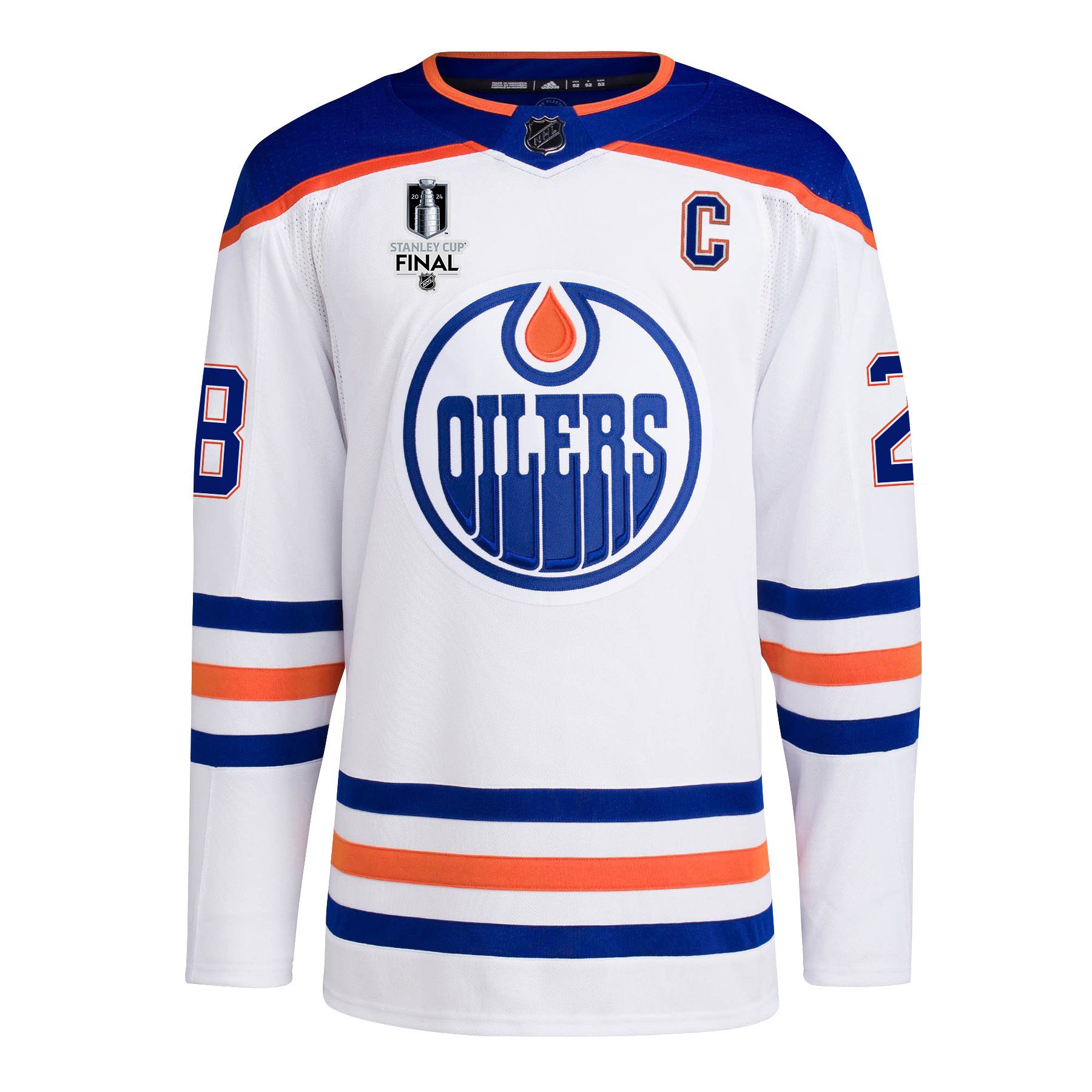Connor Brown 28 Edmonton Oilers 2024 STANLEY CUP Final Away White NHL Jersey Men's