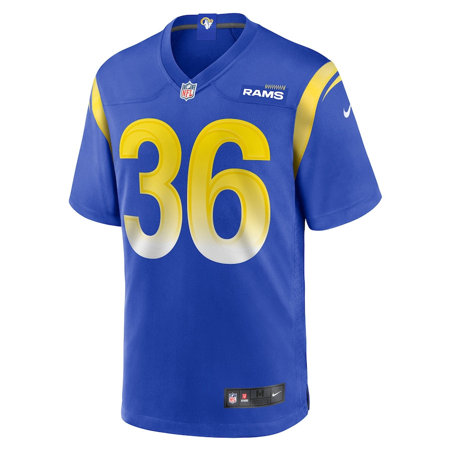 Charles Woods 36 Los Angeles Rams Game Royal NFL Jersey Men's