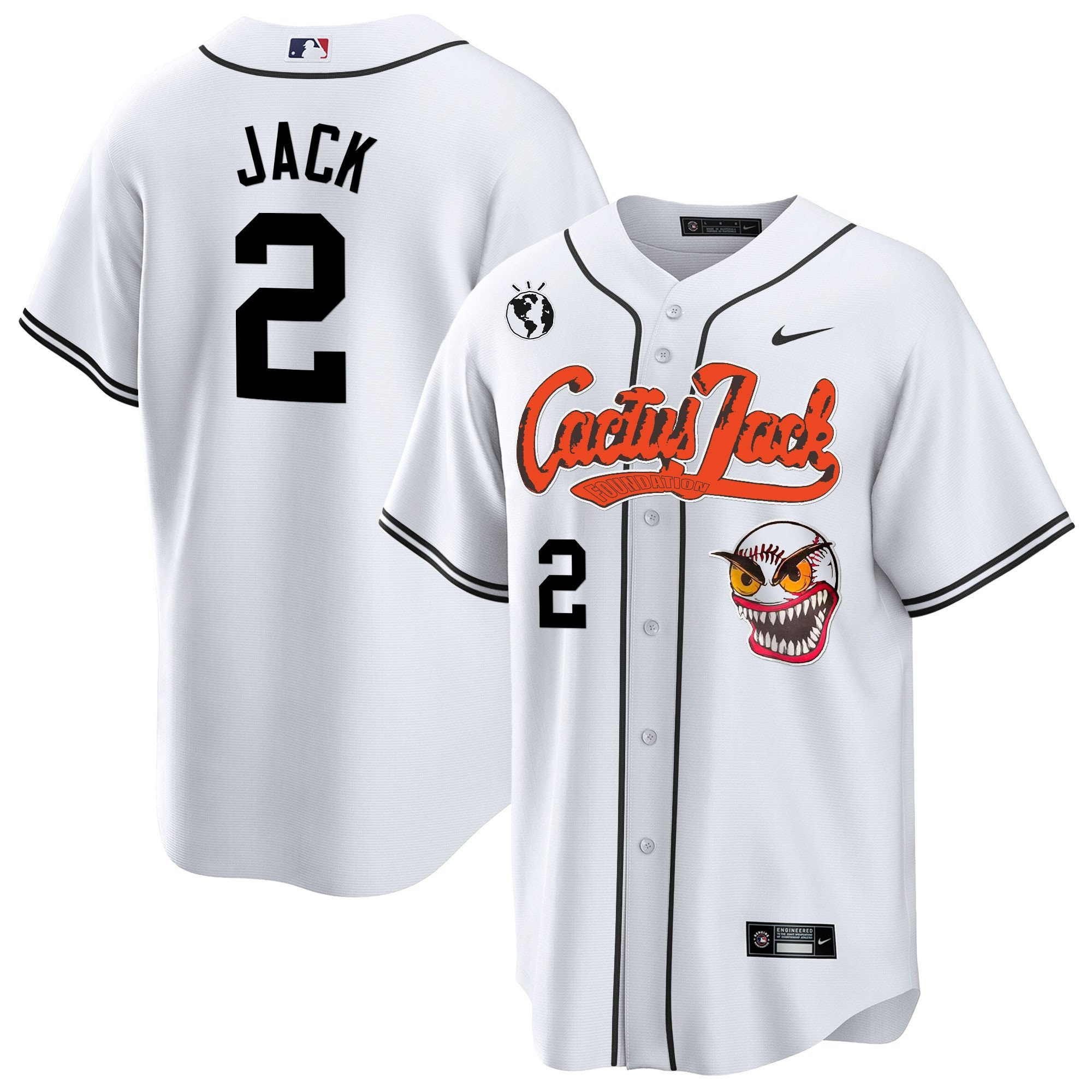 Jack 2 Houston Astros Cactus Jack White Men MLB Jersey Men's