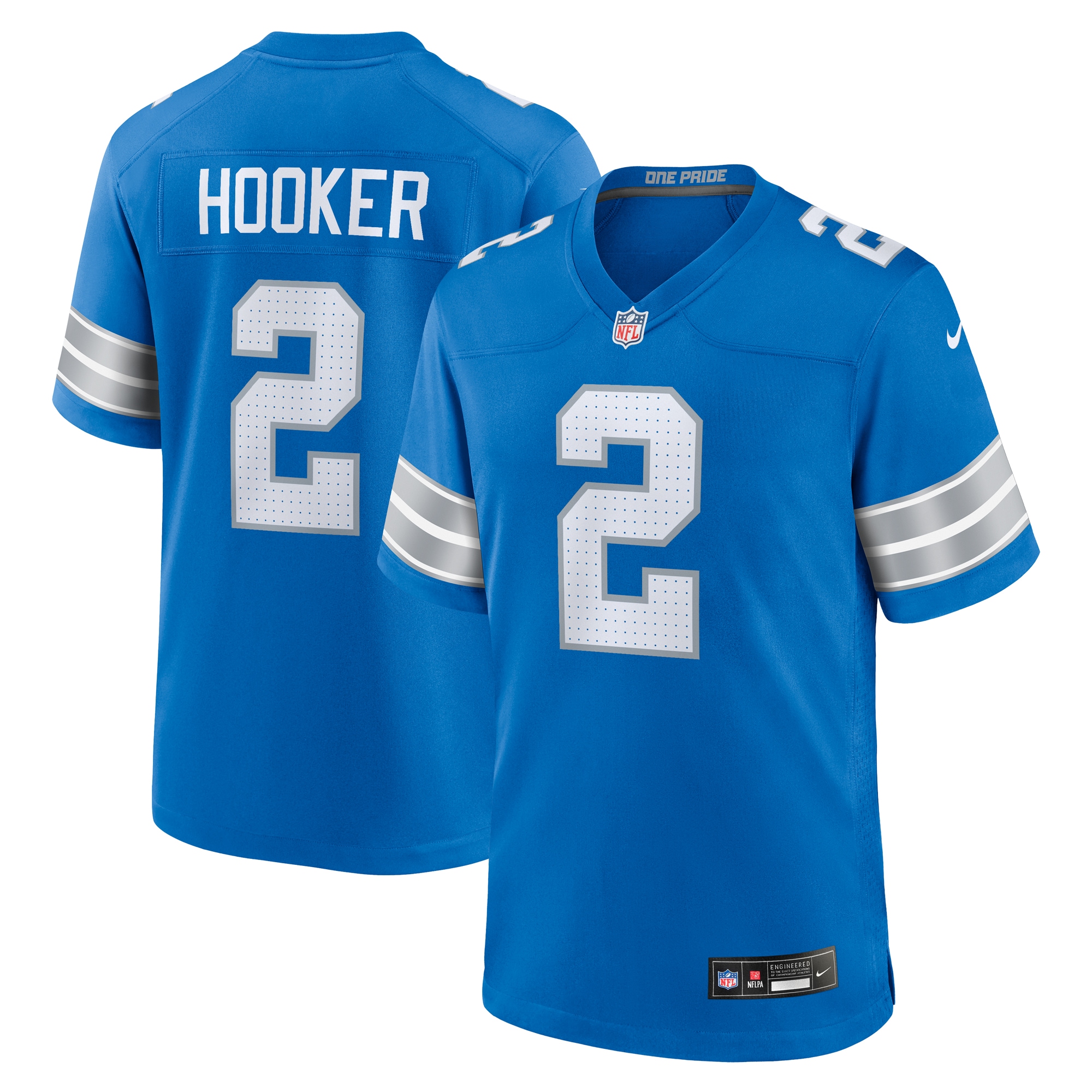 Detroit Lions Hendon Hooker Blue Team Game NFL Jersey Men's
