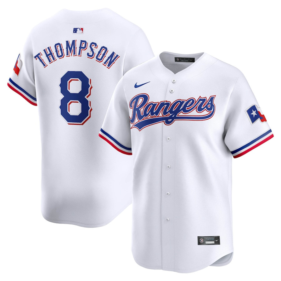 Bubba Thompson 8 Texas Rangers Home Limited Player White MLB Jersey Men's