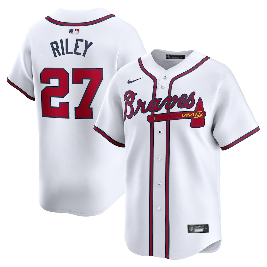 Austin Riley 27 Atlanta Braves Home Limited Player White MLB Jersey Men's