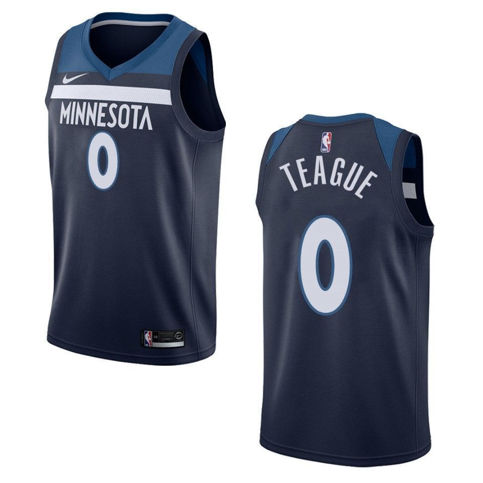 Minnesota Timberwolves 0 Jeff Teague Icon Swingman Navy NBA Jersey Men's