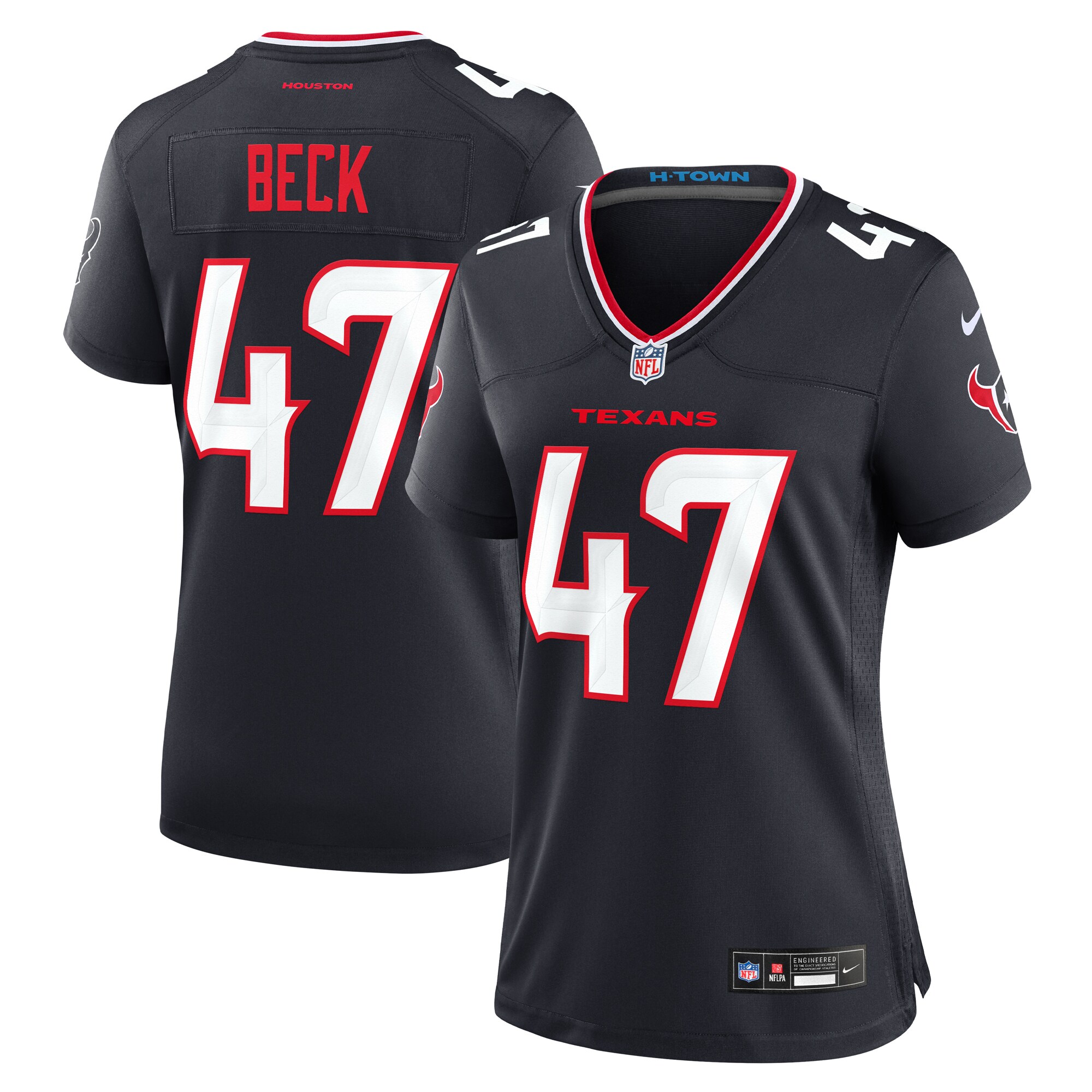 Houston Texans Andrew Beck Navy Team Game NFL Jersey Women's