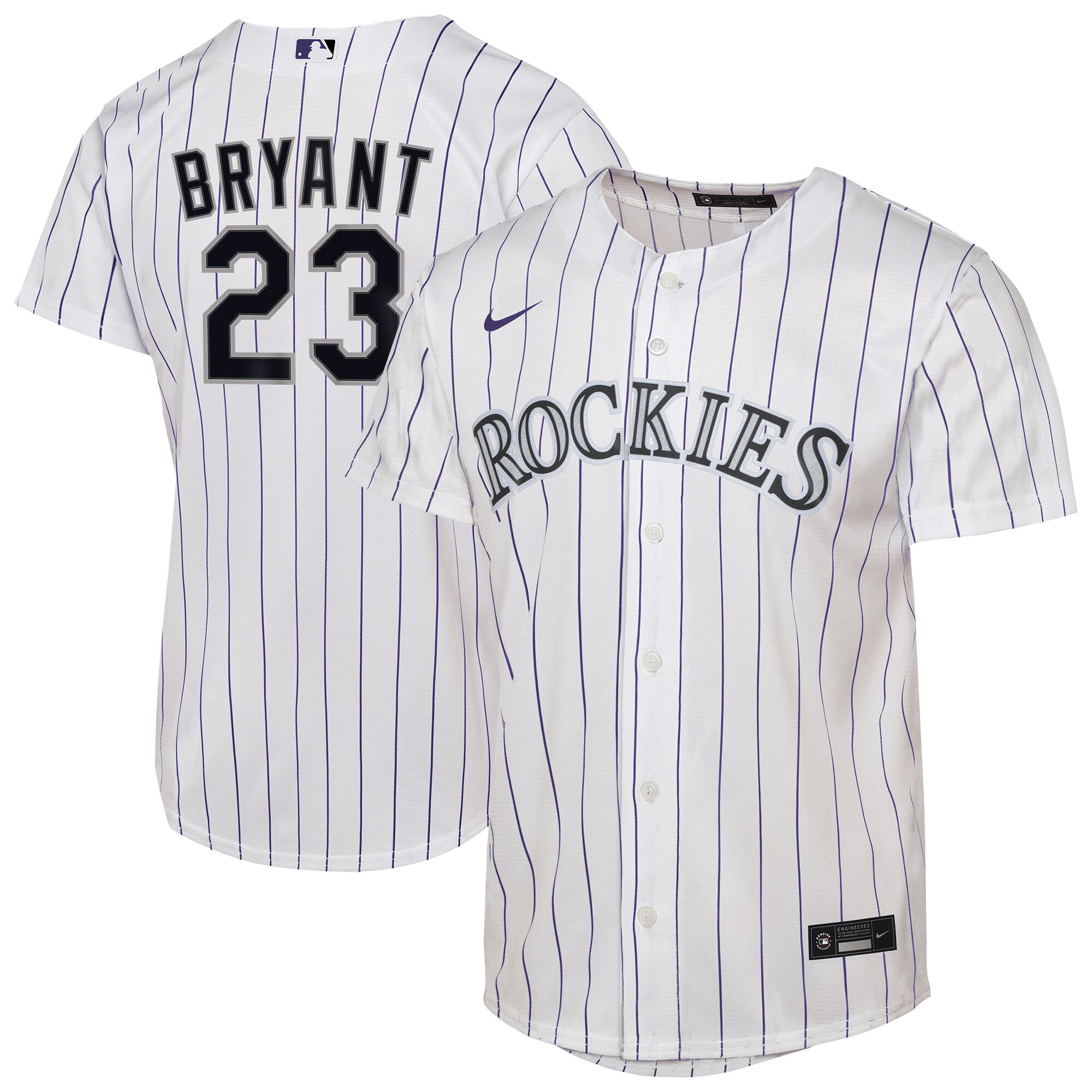Colorado Rockies Kris Bryant White Home Player MLB Jersey Youth