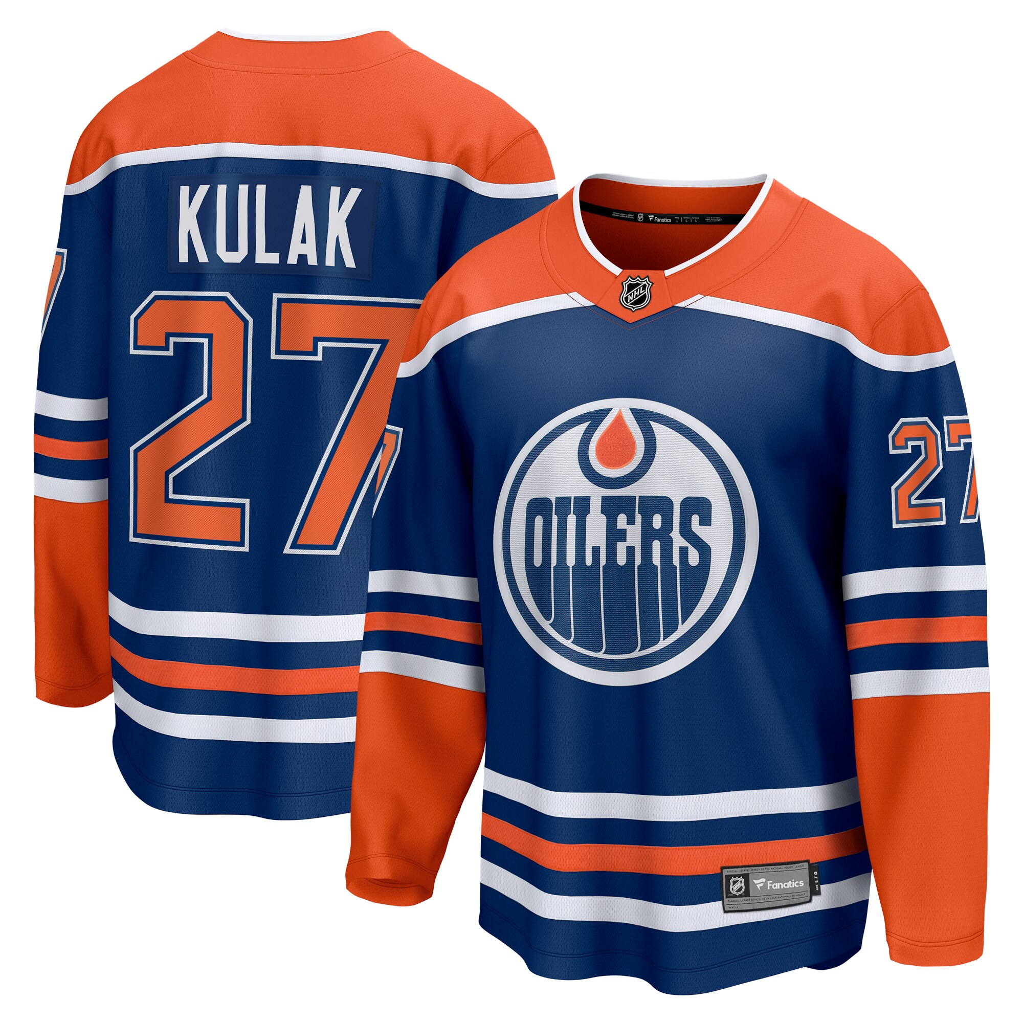 Edmonton Oilers Brett Kulak Royal Home Breakaway Player NHL Jersey Men's