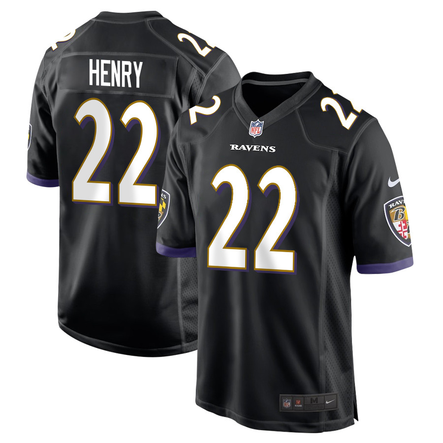 Derrick Henry 22 Baltimore Ravens Game Black NFL Jersey Men's