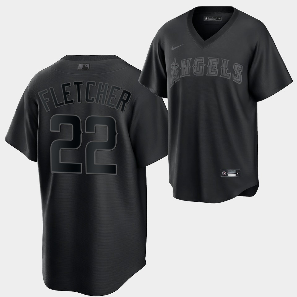 Los Angeles Angels David Fletcher Fashion 22 Black MLB Jersey Men's