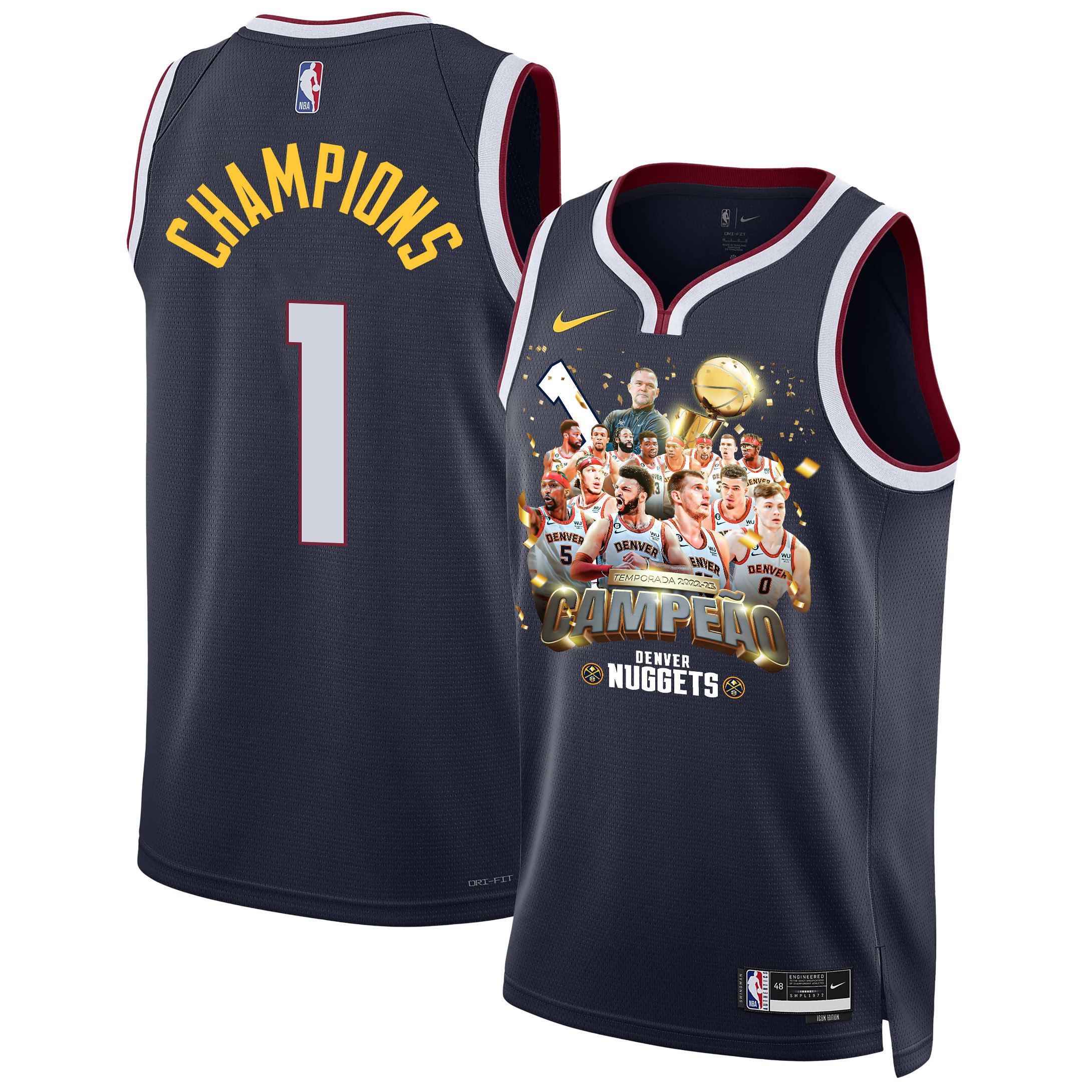 Denver Nuggets Journey To 1st Championship 2023 The Finals Swingman Black NBA Jersey Men's