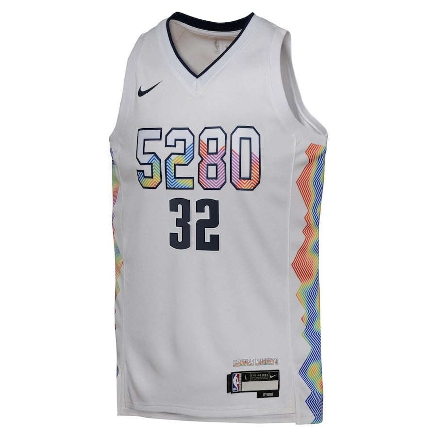 Aaron Gordon 32 Denver Nuggets 2024/25 Swingman Playe City Editio White NBA Jersey Youth