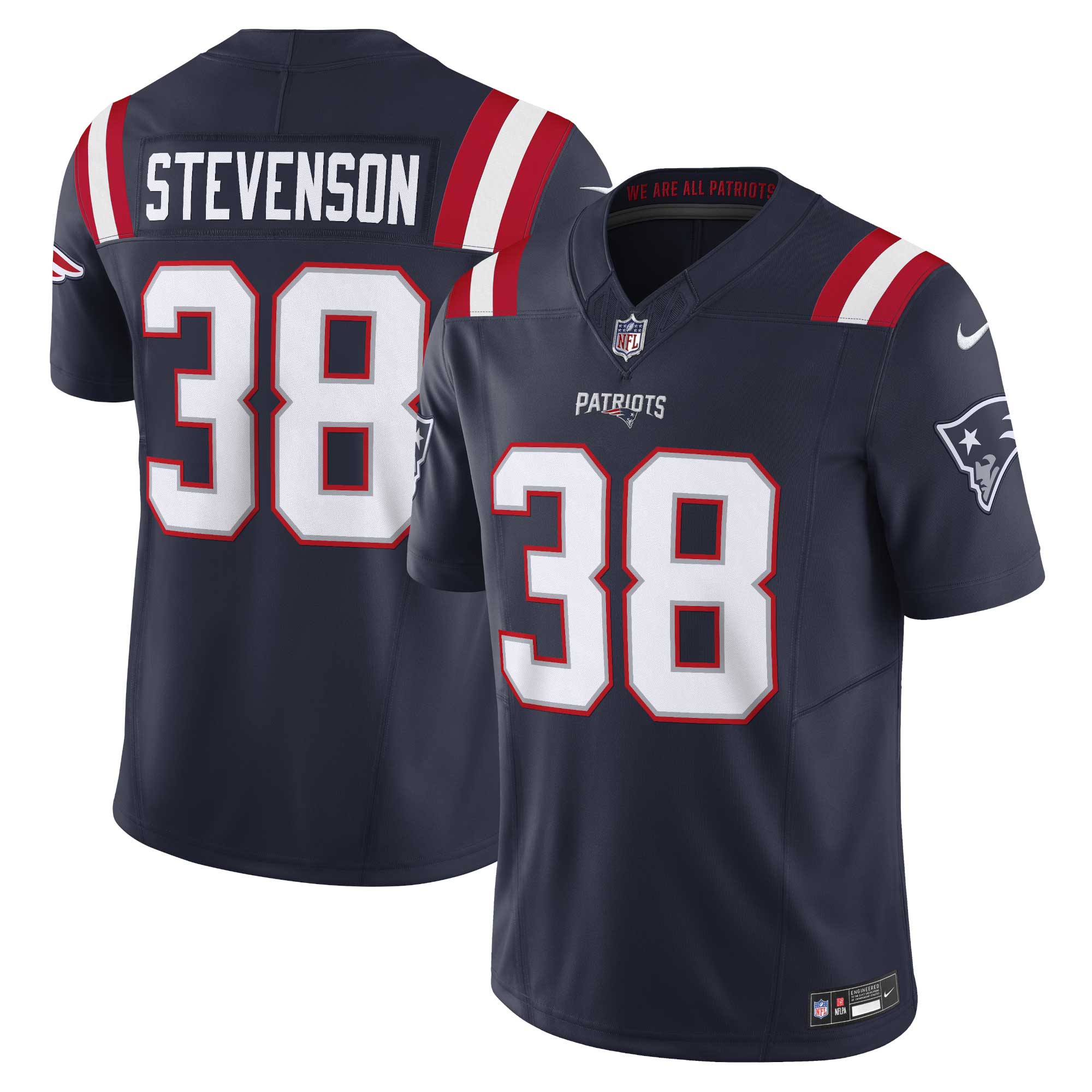 New England Patriots Rhamondre Stevenson Navy Vapor F.U.S.E. Limited NFL Jersey Men's