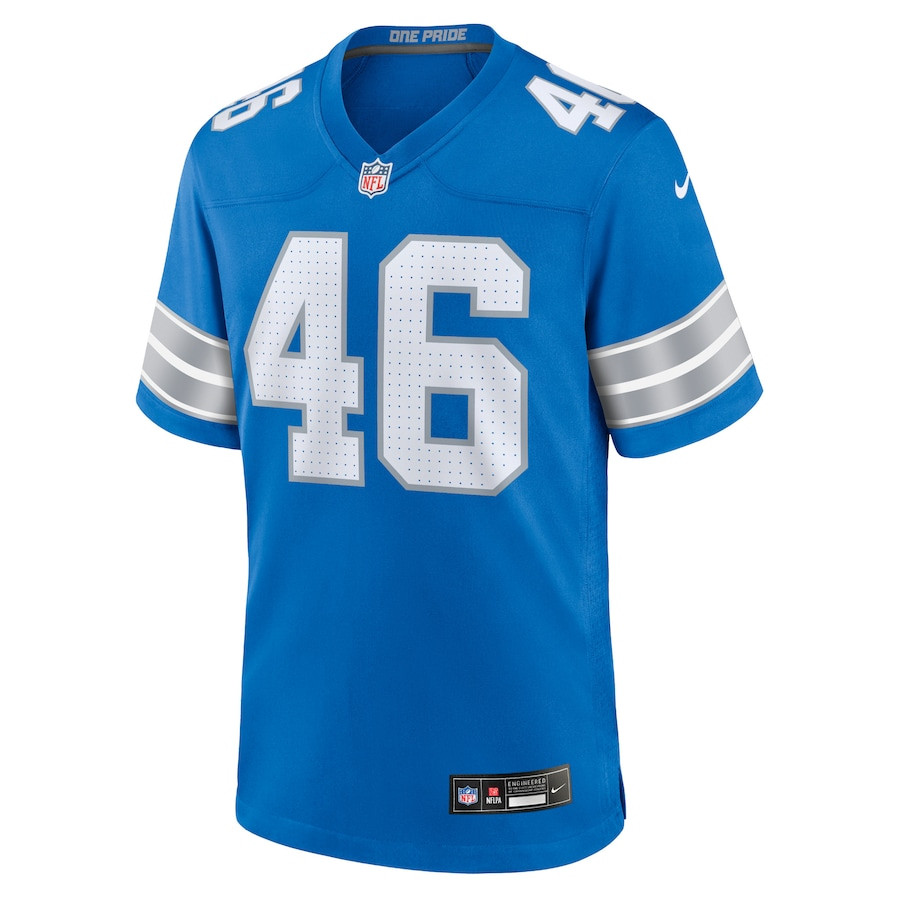 Jack Campbell 46 Detroit Lions Game Blue NFL Jersey Men's