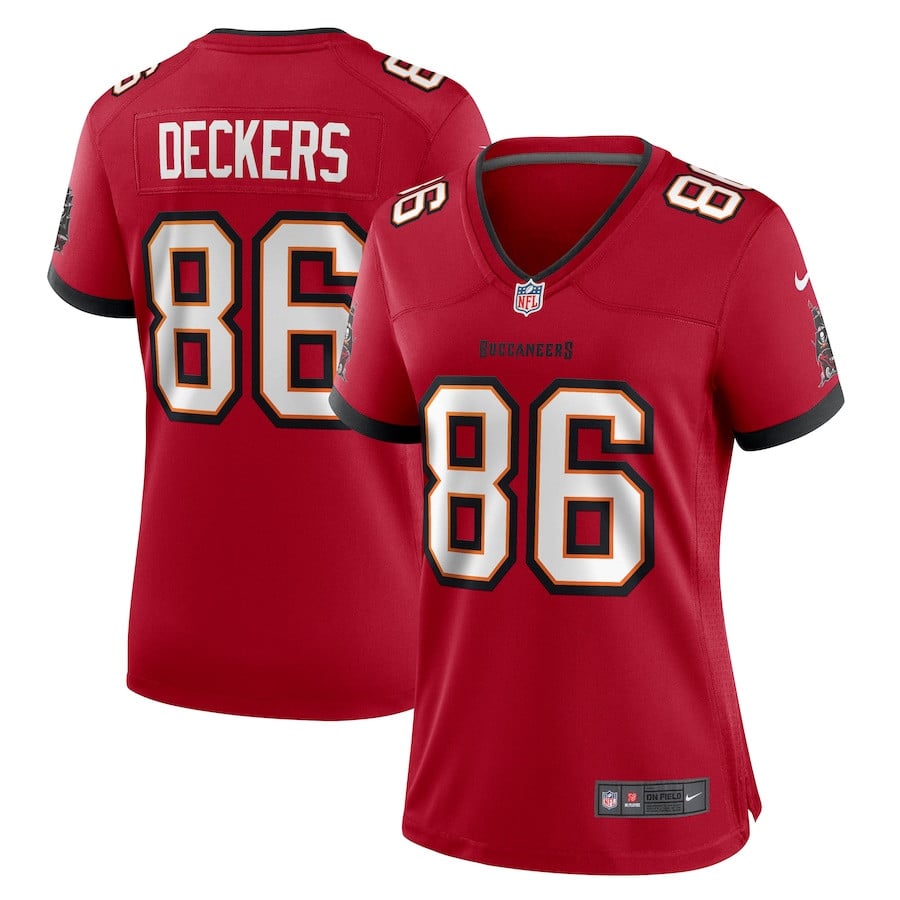 Evan Deckers 86 Tampa Bay Buccaneers Game Red NFL Jersey Women's