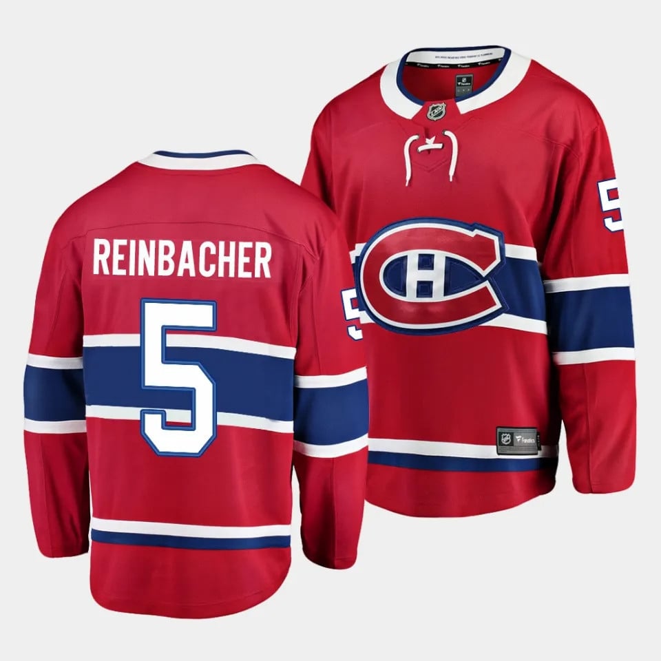 David Reinbacher #5 Montreal Canadiens 2023 Draft Home Red NHL Jersey Men's