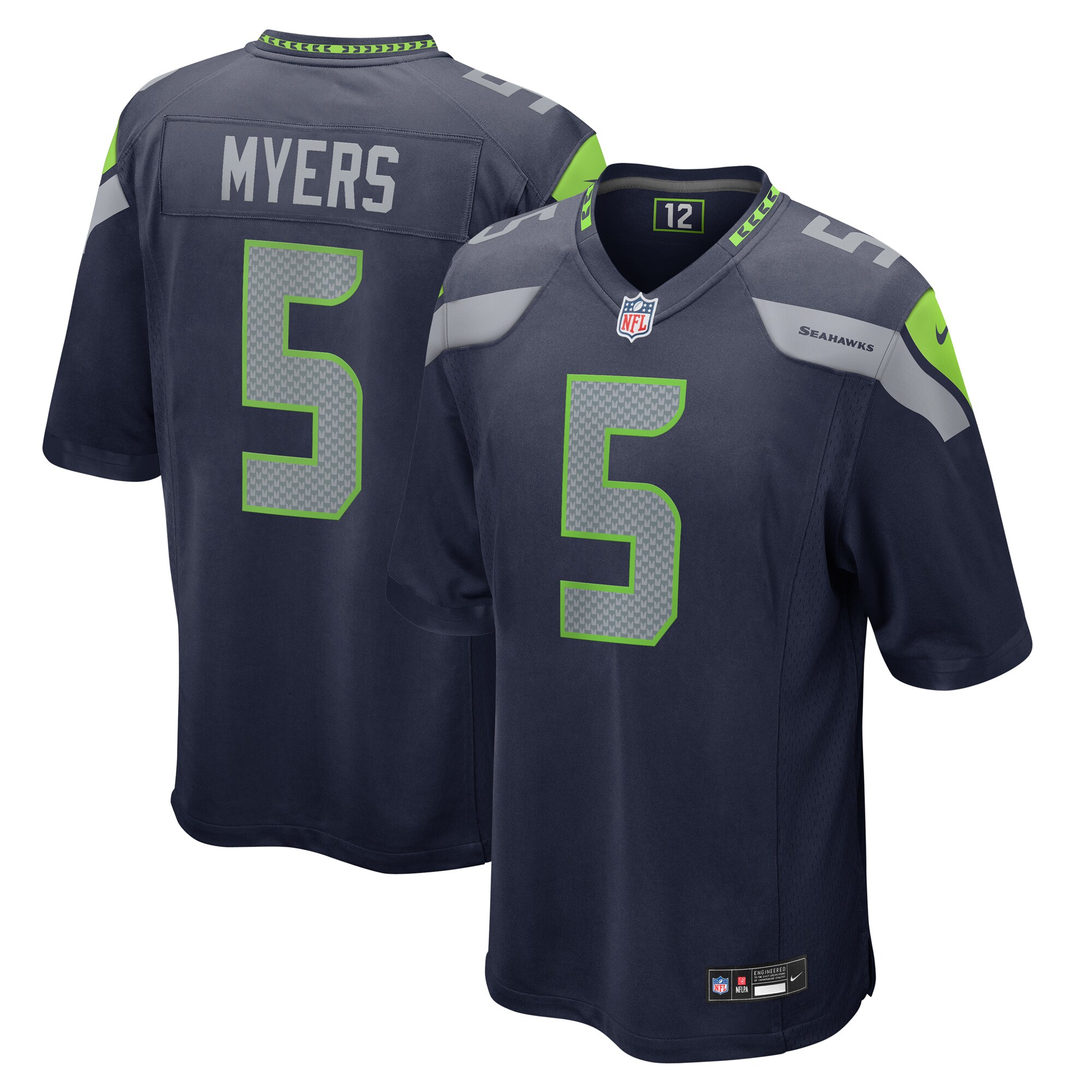 Seattle Seahawks Jason Myers College Navy Game NFL Jersey Men's