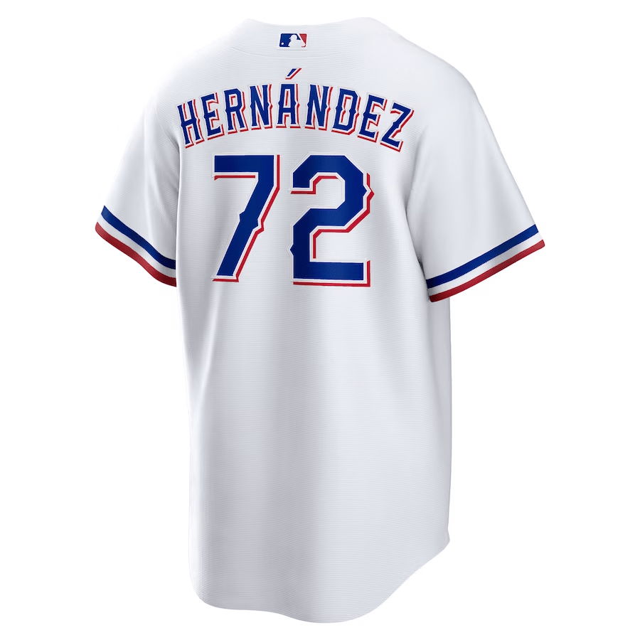 Jonathan Hern?ndez 72 Texas Rangers Home White MLB Jersey Men's