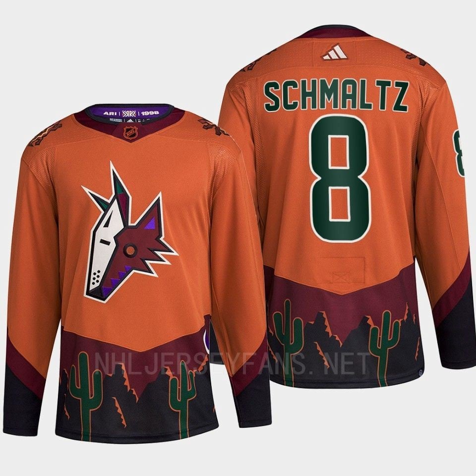 Arizona Coyotes 2022 Reverse Retro 2.0 Nick Schmaltz 8 Orange Primegreen NHL Jersey Men's