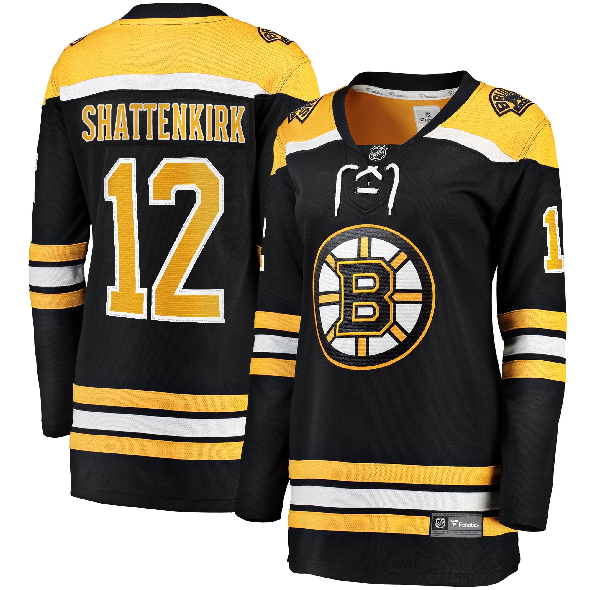 Kevin Shattenkirk 12 Boston Bruins Home Breakaway Women, Black NHL Jersey Women's
