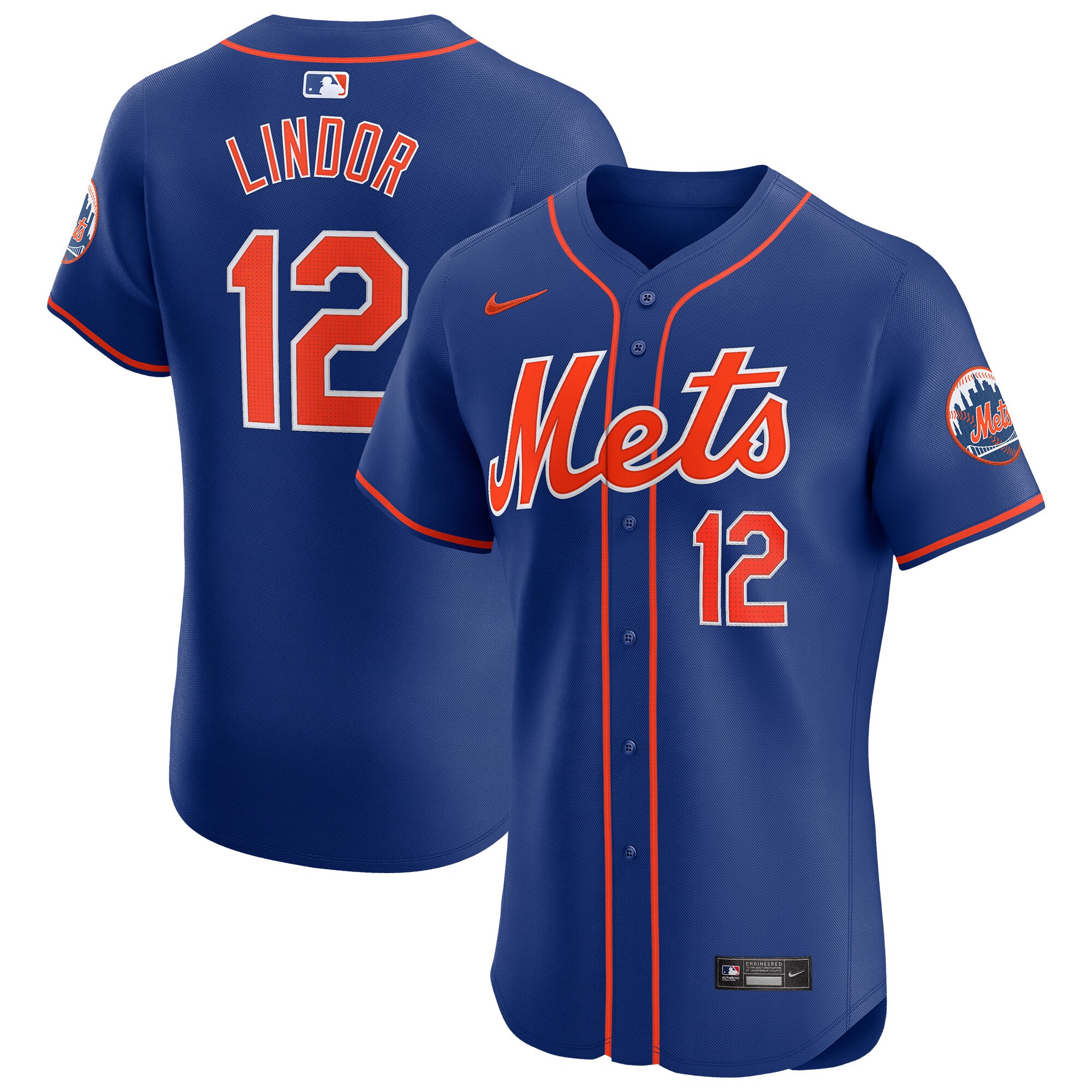 New York Mets Francisco Lindor Royal Alternate Elite Player MLB Jersey Men's