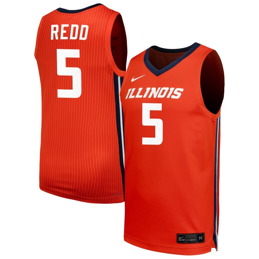 AJ Redd 5 Illinois Fighting Illin Unisex NIL Orange NCAA Jersey Unisex