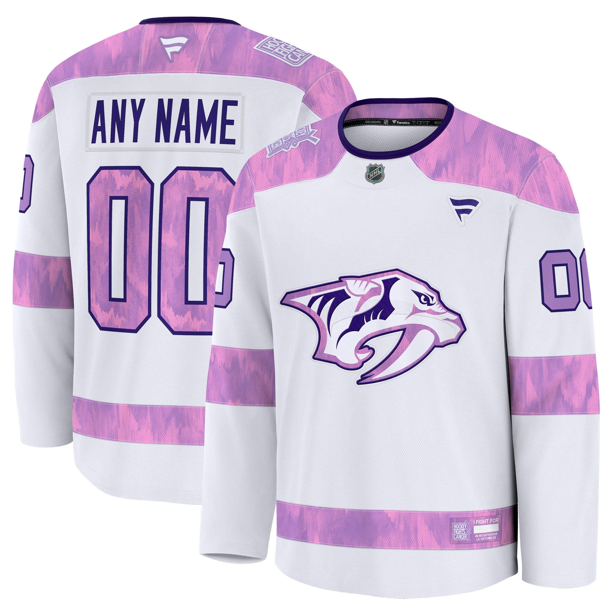 Nashville Predators White 2024 Fights Cancer Custom Practice NHL Jersey Men's