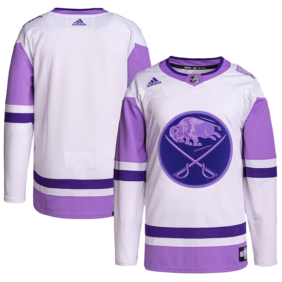 Buffalo Sabres Fights Cancer Primegreen White/Purple NHL Jersey Men's
