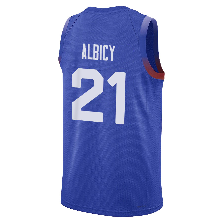Andrew Albicy 21 France 2024 Summer Olympics Player Limite Unisex Royal NBA Jersey Unisex