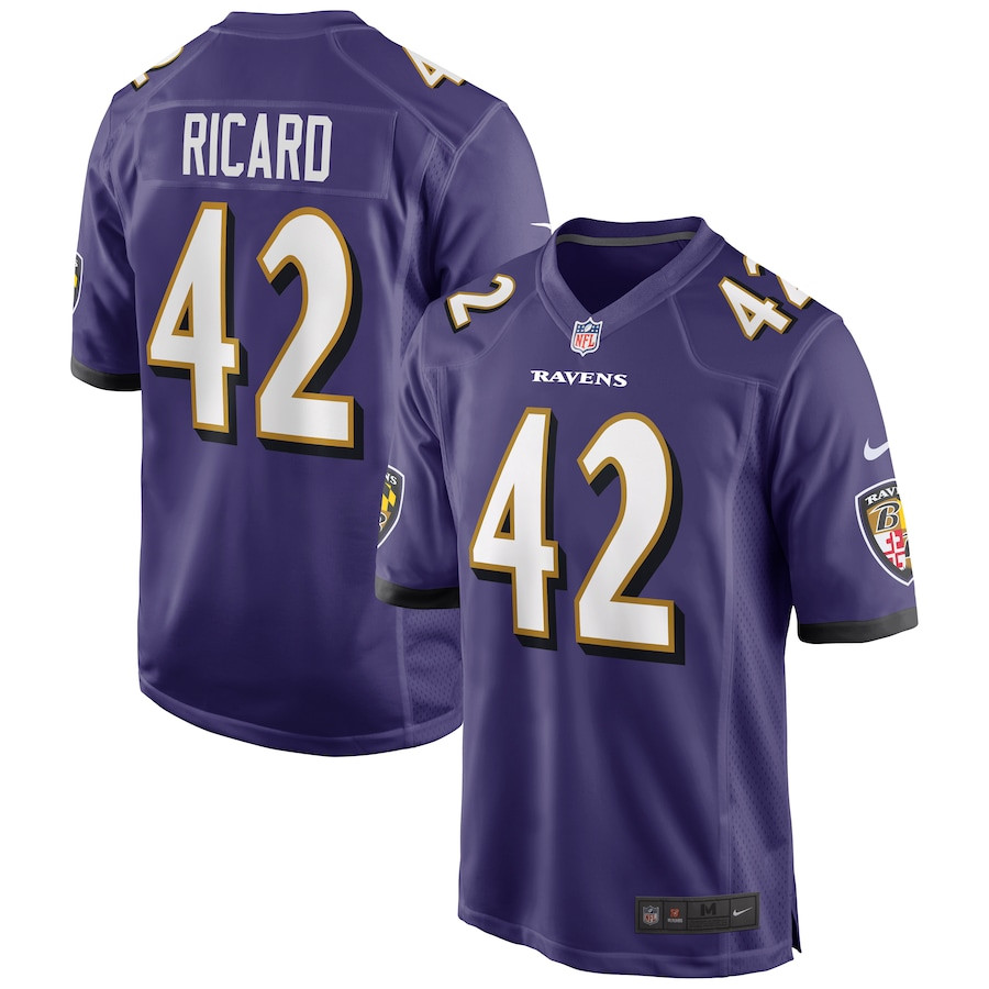 Patrick Ricard 42 Baltimore Ravens Game Purple NFL Jersey Men's