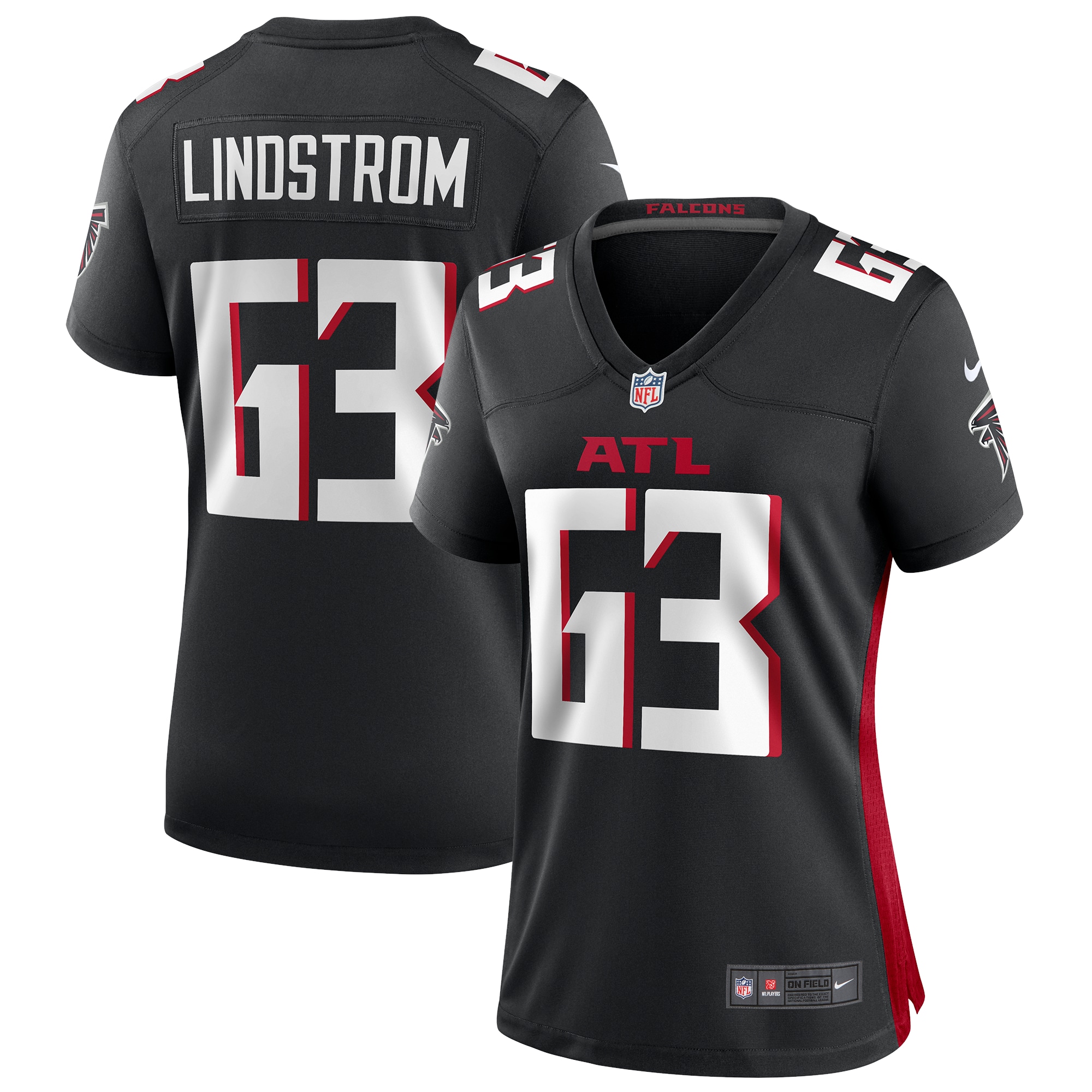 Atlanta Falcons Chris Lindstrom Black Game NFL Jersey Women's