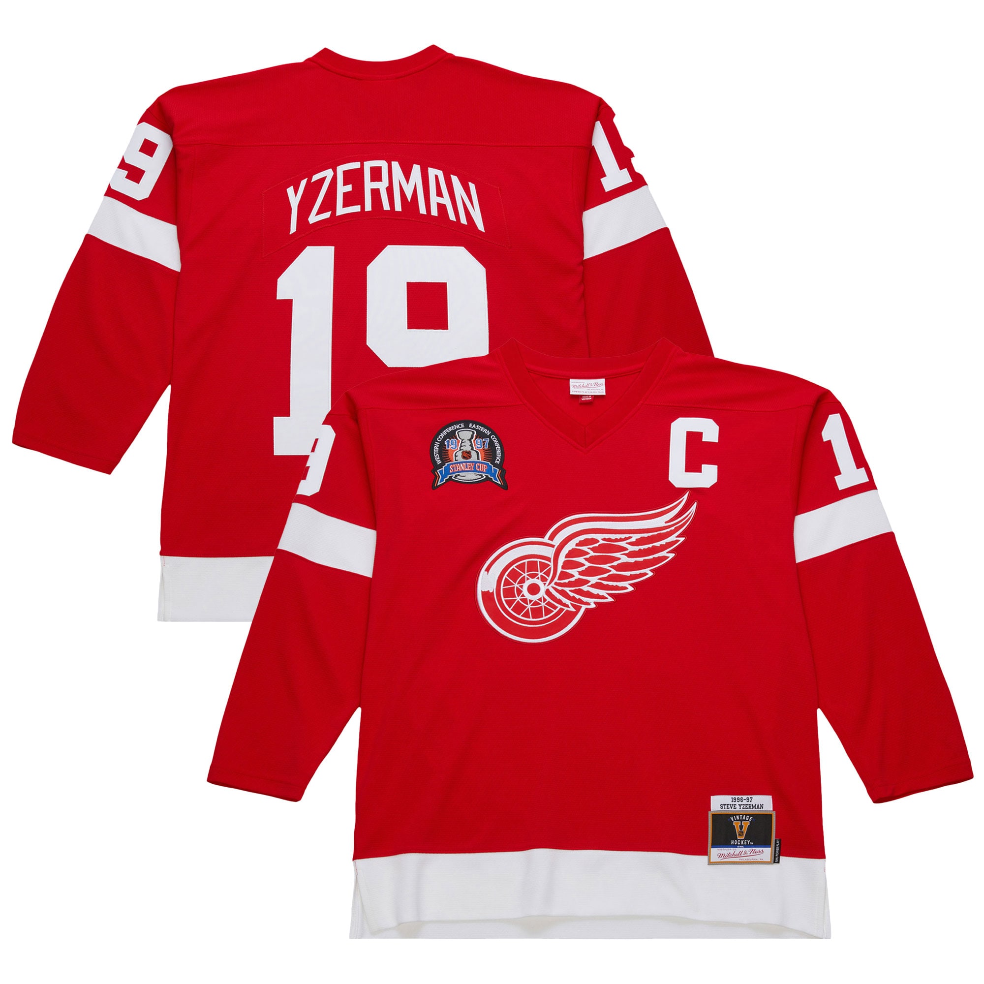 Detroit Red Wings Steve Yzerman Scarlet 1996-97 Power Play NHL Jersey Men's