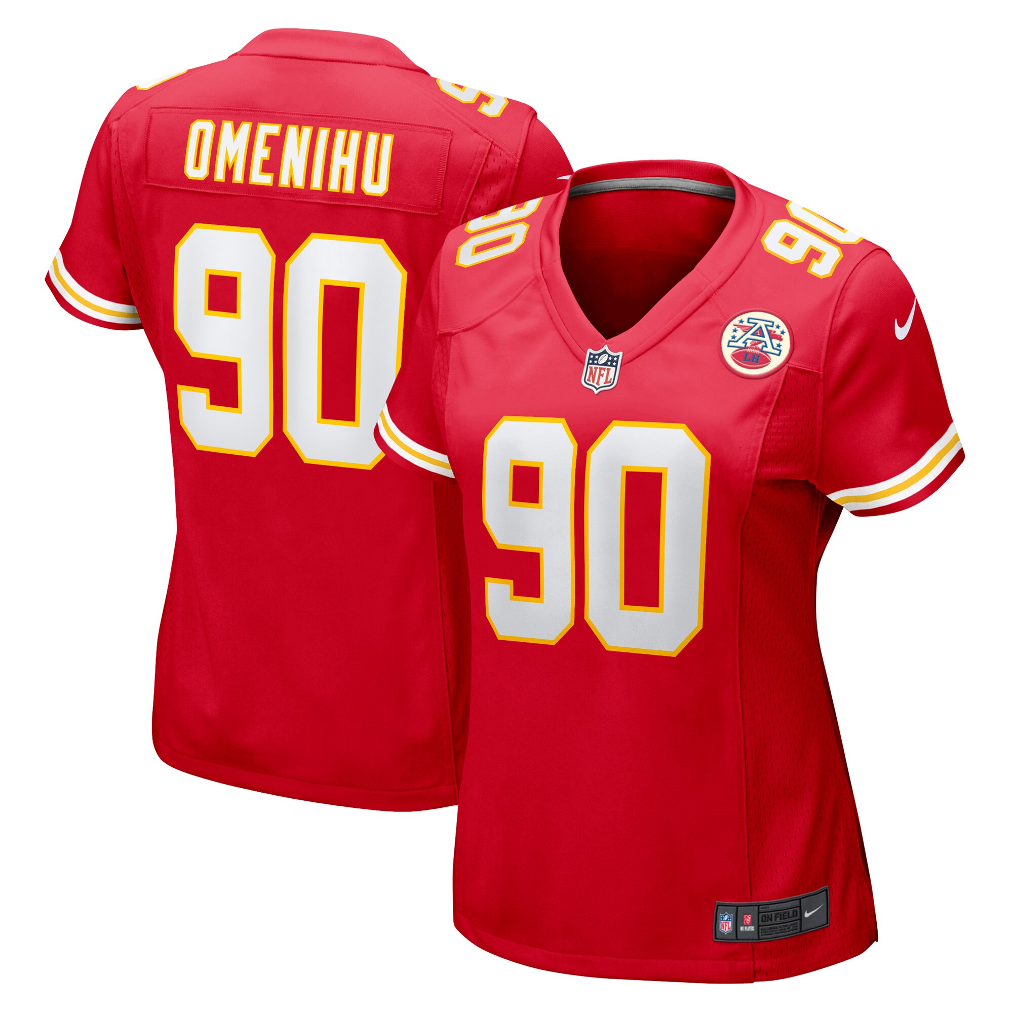 Kansas City Chiefs Charles Omenihu Red Game Player NFL Jersey Women's