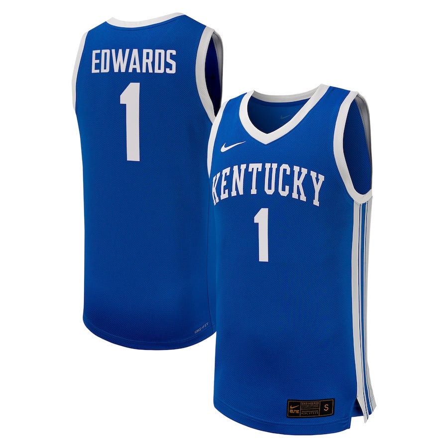 Justin Edwards 1 Kentucky Wildcats Royal NCAA Jersey Men's