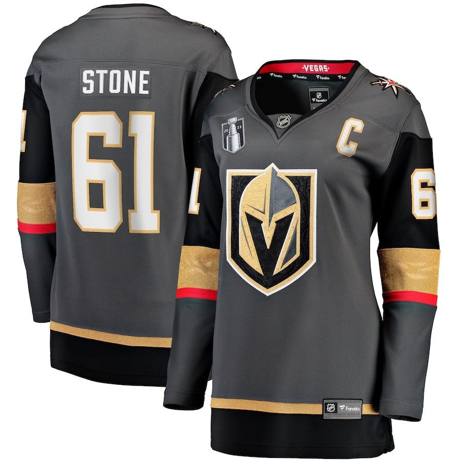 Mark Stone 61 Vegas Golden Knights 2023 Stanley Cup Final Alternate Breakaway Player Black NHL Jersey Women's