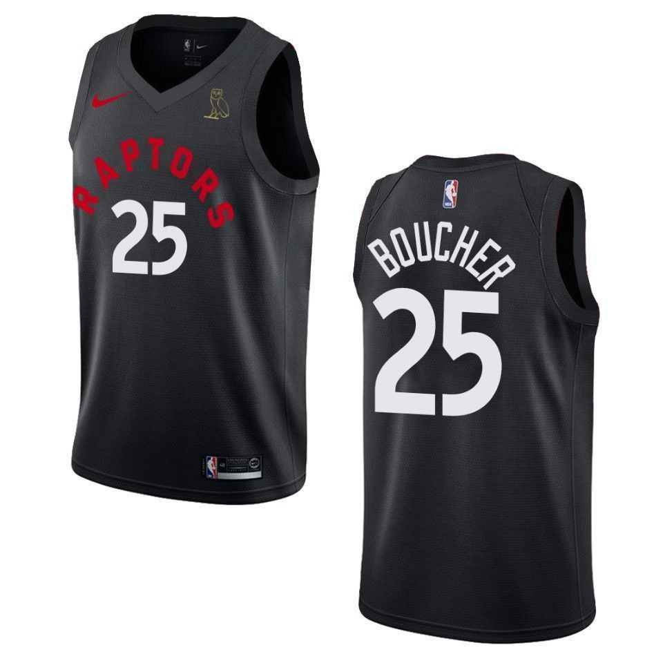Toronto Raptors 25 Chris Boucher Drake Ovo Collection Black NBA Jersey Men's