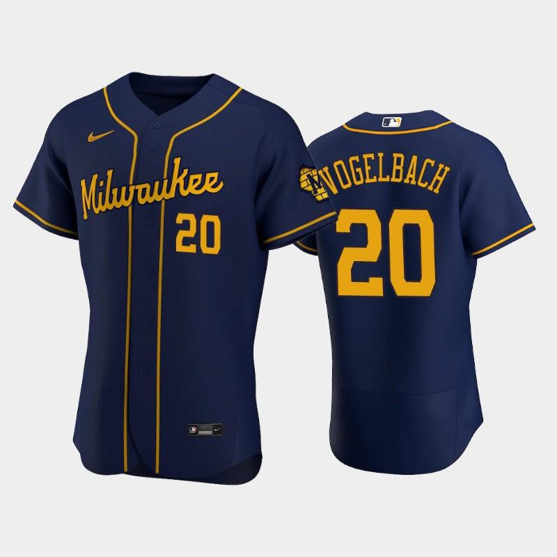 Milwaukee Brewers 20 Daniel Vogelbach Alternate Team Navy MLB Jersey Men's