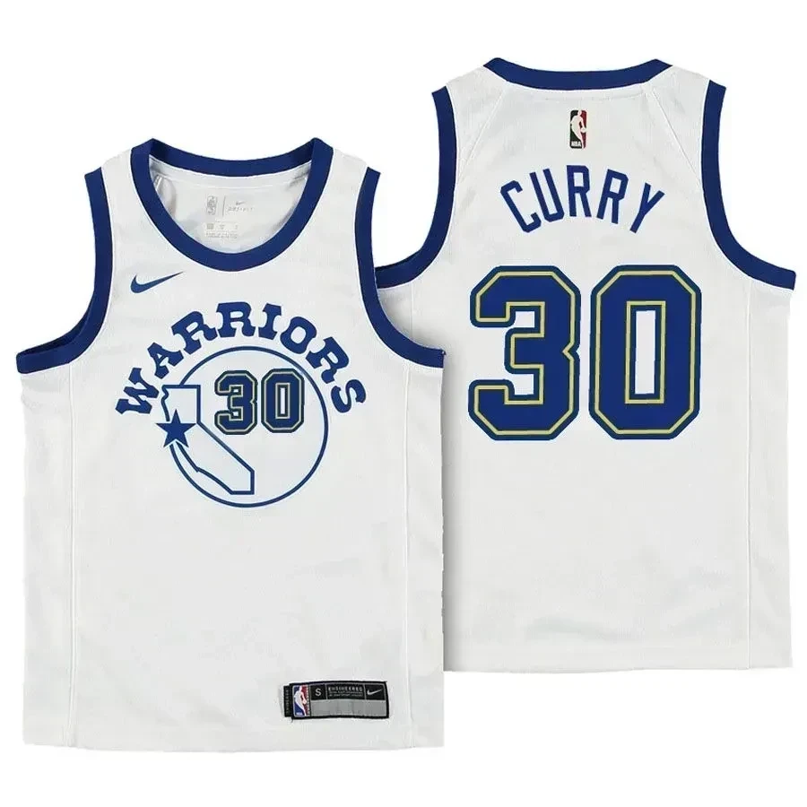 Golden State Warriors Stephen Curry 30 Hardwood Classi White NBA Jersey Youth