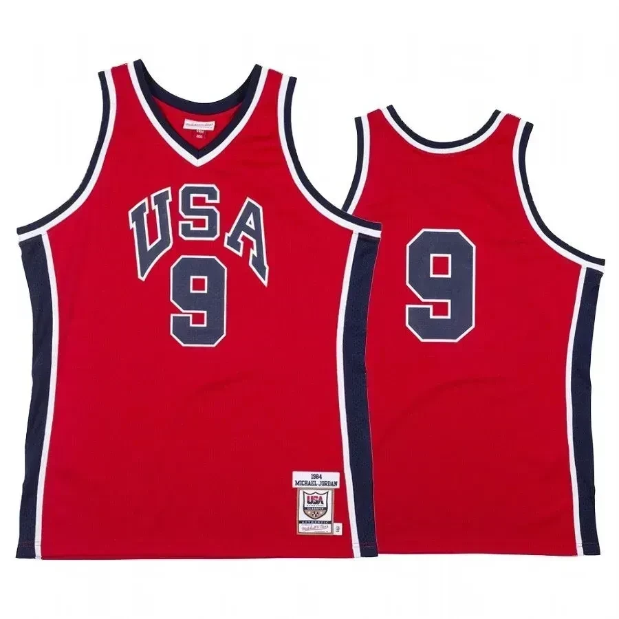 Chicago Bulls Michael Jordan 9 Usa Team 1984 NBA Jersey Men's