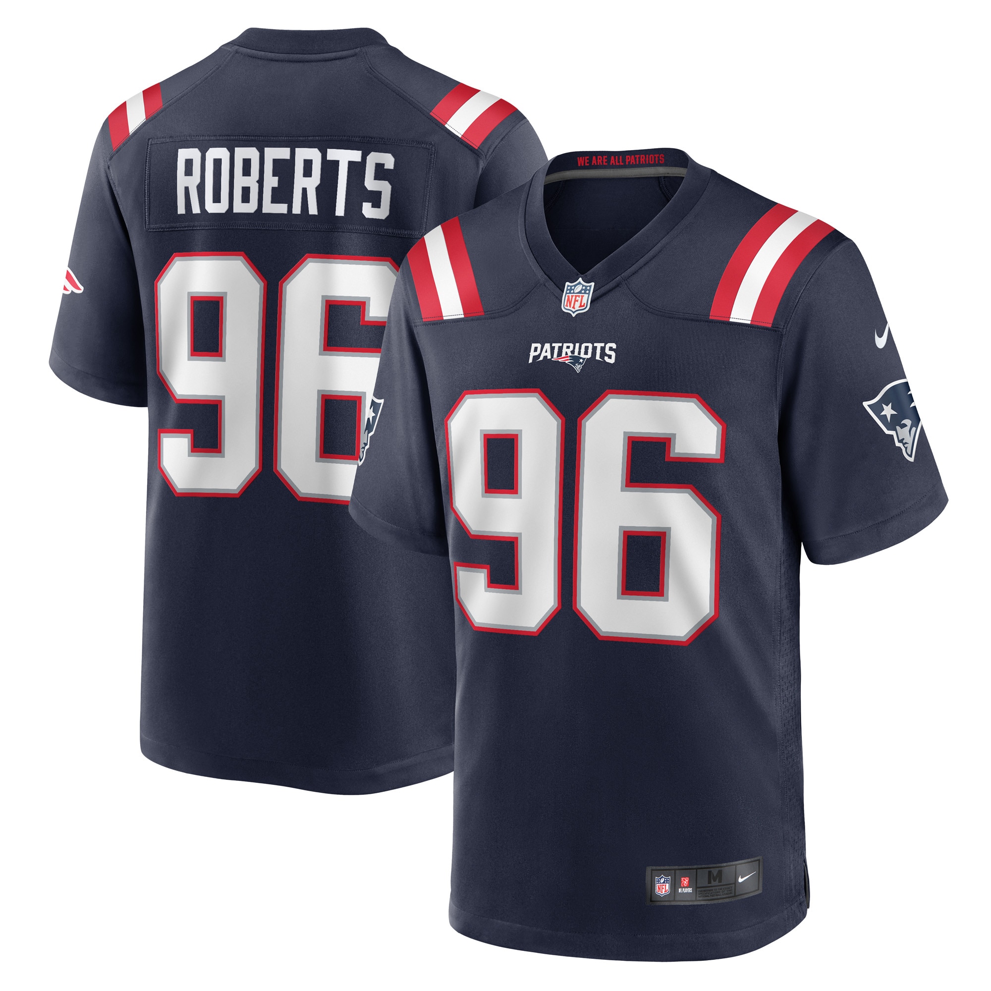 New England Patriots Sam Roberts Navy Game Player NFL Jersey Men's