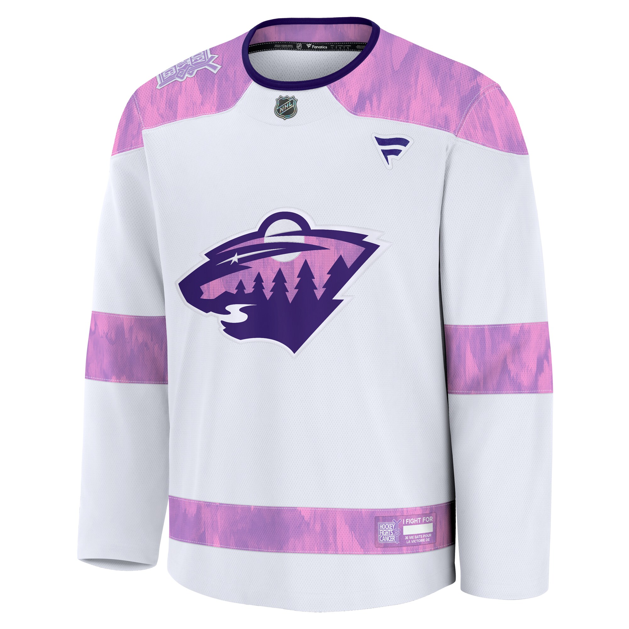 Minnesota Wild White 2024 Fights Cancer Practice NHL Jersey Men's