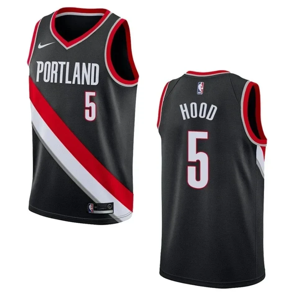 Portland Trail Blazers 5 Rodney Hood Icon Swingman Black NBA Jersey Men's