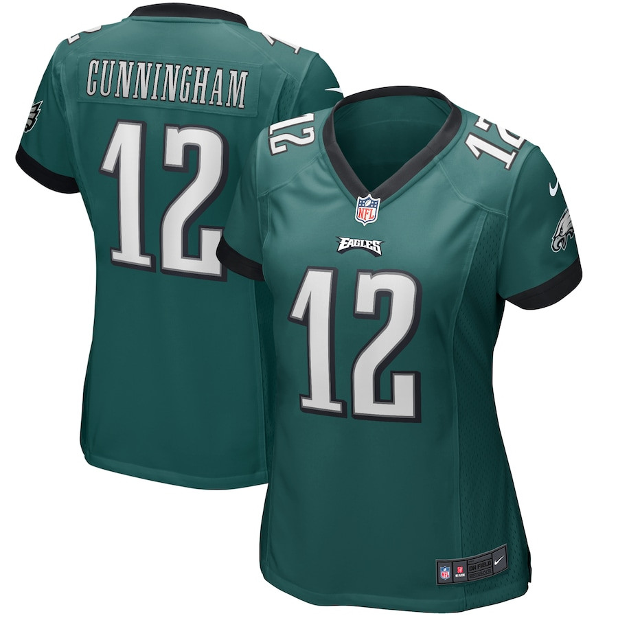 Randall Cunningham 12 Philadelphia Eagles Game Retired Player Midnight Green NFL Jersey Women's